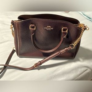 Coach Burgundy/Brown with Gold Chain